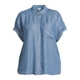 thumbnail image 2 of Terra & Sky Women’s Plus Size Short-Sleeve Button-Front Camp Shirt, Sizes 0X-5X, 2 of 5