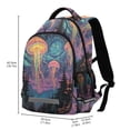 thumbnail image 2 of FORMRS Unisex Backpack Elementary School Travel Bookbag with Reflective Stripes, Psychedelic Jellyfish, 2 of 7