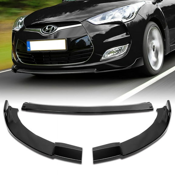 Stay Tuned Performance Front Bumper Body Spoiler Lip For 2012-2017 Hyundai Veloster Base Painted Black