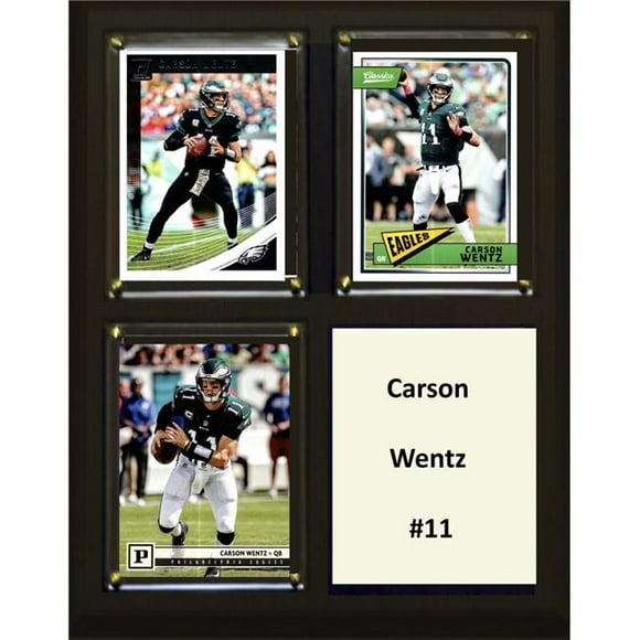 C&I Collectables 810WENTZ3C NFL 8 x 10 in. Carson Wentz Philadelphia Eagles Three Card Plaque