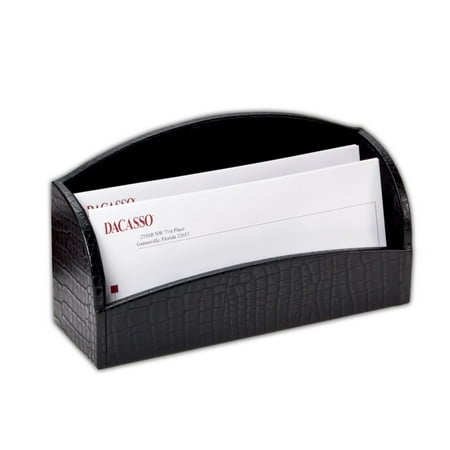 Black Crocodile Embossed Leather Letter Holder