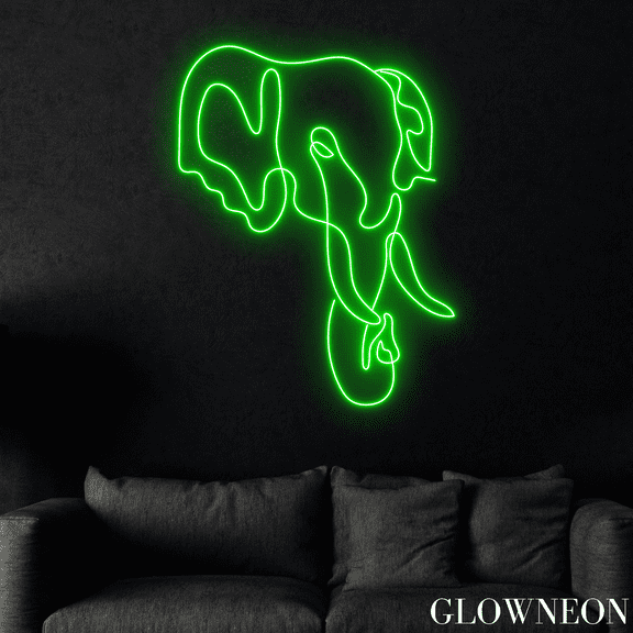 Glowneon Elephant Neon Sign, Elephant Led Sign, Elephant Lover Gifts