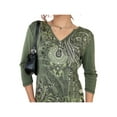 thumbnail image 2 of Qiylii Women Retro Floral Shirt Long Sleeve V Neck Club Casual Fall Blouse, 2 of 6