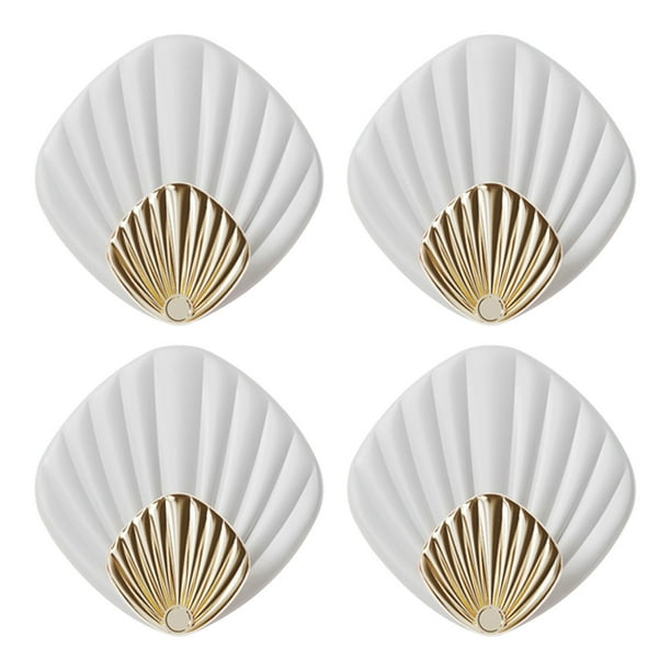 Juego de 4 ganchos de pared para bolsos, tipo adhesivo, perforados, para guardar sombreros, auriculares y otros artículos. Incluye gancho para el cabello y aro.