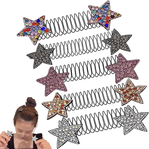 Flexible Invisible Grip Flyaway Hair Comb, Bendable U Shape Hair Finishing Tool with Non-Slip Hold, Stretchable Design for Taming Baby Hairs, Bangs and Messy Buns