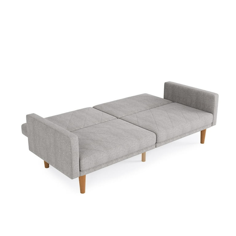 DHP Paxson Futon with USB Port Convertible Sofa Bed Light Gray