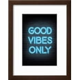 thumbnail image 2 of Good Vibes Only - Blue Neon, Framed Art Print Wall Art, 2 of 6