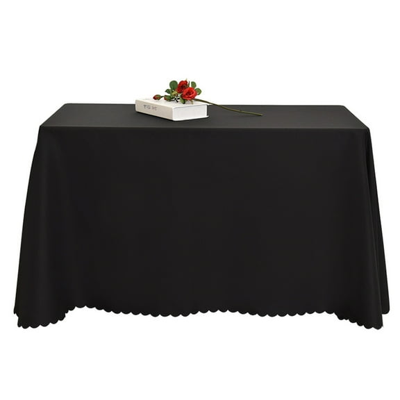 KALLORY Table Cloth Decorative Polyester Black 1Pcs for Home Decor