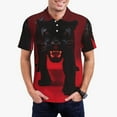 thumbnail image 1 of Balery Black Panther Red Background Camisa Polo de Hombre con Estampado, de Manga Corta y Tejido Medio, Camisa Tipo Golf Polo-3X-Large, 1 of 6