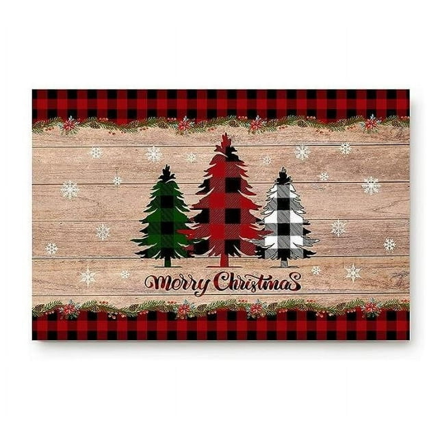 Outdoor Christmas Decorations Outdoor Entrance Christmas Door Mat, Christmas Tree Pattern, Merry Christmas Decoration, Front Door Mat, Welcome Non Slip Home Mat