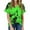 Green, variant on Aloohaidyvio Tops for Women,Womens Tie-Dye V Neck Tunic Tops Crack Color Print Loose Short Sleeve Blouse