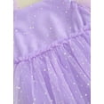 thumbnail image 6 of Infant Baby Girls Rompers Dress Summer Sequins Short Sleeve Mesh Tulle Skirt Hem Bodysuits with Headband, 6 of 8