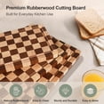 thumbnail image 3 of TJ POP 4-Piece Checkered Cutting Board Set, Wood Checkerboard Cutting Boards for Kitchen with Stand, Chopping Board Set with Juice Groove & Handle for Meat, Vegetables, Cheese & Serving, 3 of 8