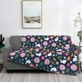 thumbnail image 2 of Fuzoiu Floral Rabbit Print Flannel Blanket,Throw Blanket,Flannel Home Decor,Fleece Bed Blankets,Cozy Soft Blanket for Bed, Sofa, Camping, and Travel-80"x60", 2 of 6
