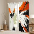 thumbnail image 3 of Manfei Chic Watercolor Black Out Curtains for Teen, Chinese Ink Curtains Pack of 2 (42x63 Each), Black Orange Splash Bedroom Curtains, Curtains and Drapes Decor, 3 of 6