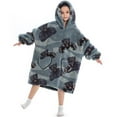 thumbnail image 2 of EASTIN Blanket Hoodie Ultra Soft Oversized Blanket Sweatshirts with Hood Pocket and Sleeves Warm Cozy Wearable Hooded Blankets Sweater One Size for Teens Boys Girls, 2 of 11