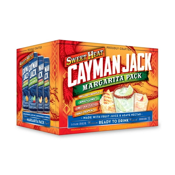 Cayman Jack Sweet Heat Margarita Varity Pack, 12 Pack, 12 fl oz Cans, 5.8% ABV