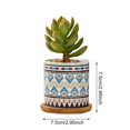 thumbnail image 2 of Plant Pot Cylindrical Flowerpot 7.5x7.6cm Geometric Pattern Simple Black White Nordic Style Home Decor Ceramic Vase, 2 of 2
