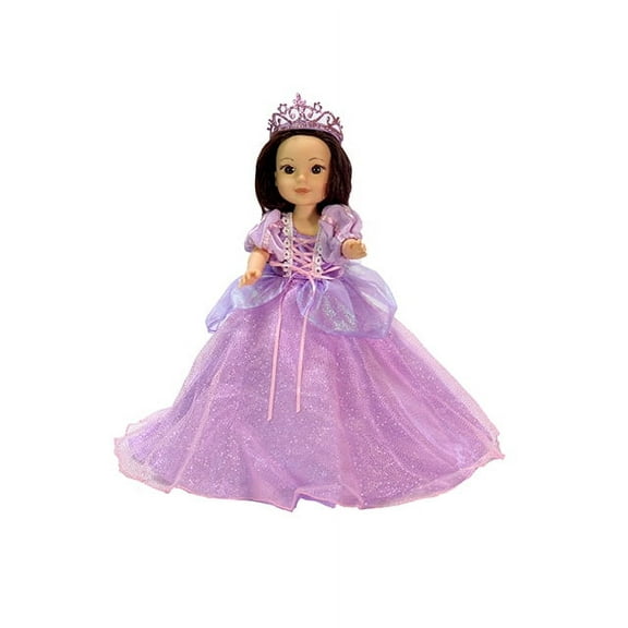 American Fashion World Purple Princess Dress with Tiara Made for 14 inch Dolls