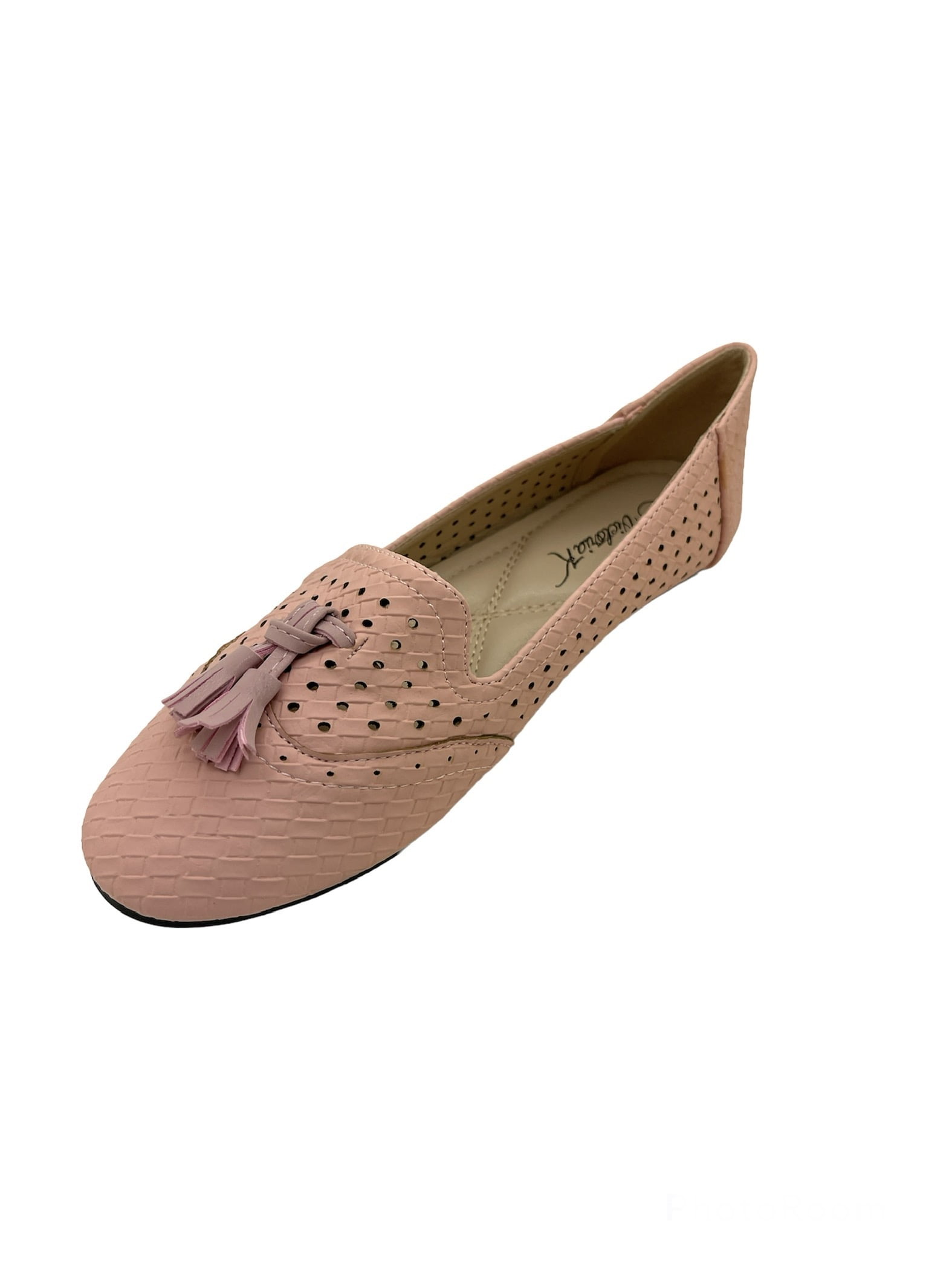 Victoria K Women's Weaved Texture Zipper Design Strap Buckle Ballerina Flats