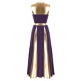 thumbnail image 2 of Doomiva Women Metallic Gold Praise Dance Dress Full Length Liturgical Lyrical Dancewear Worship Dress Purple M, 2 of 7