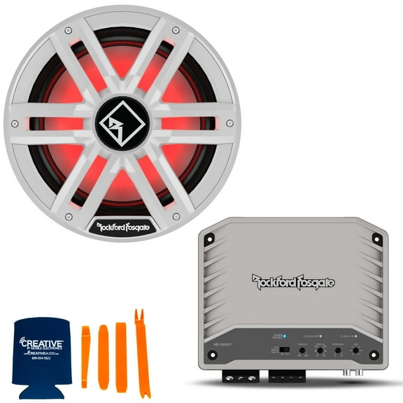 Rockford Fosgate 1 M2D2-12I White Marine Dual 2-Ohm 12" Infinite Baffle Sub and 1 M2-500X1 Mono Element Ready Amplifier