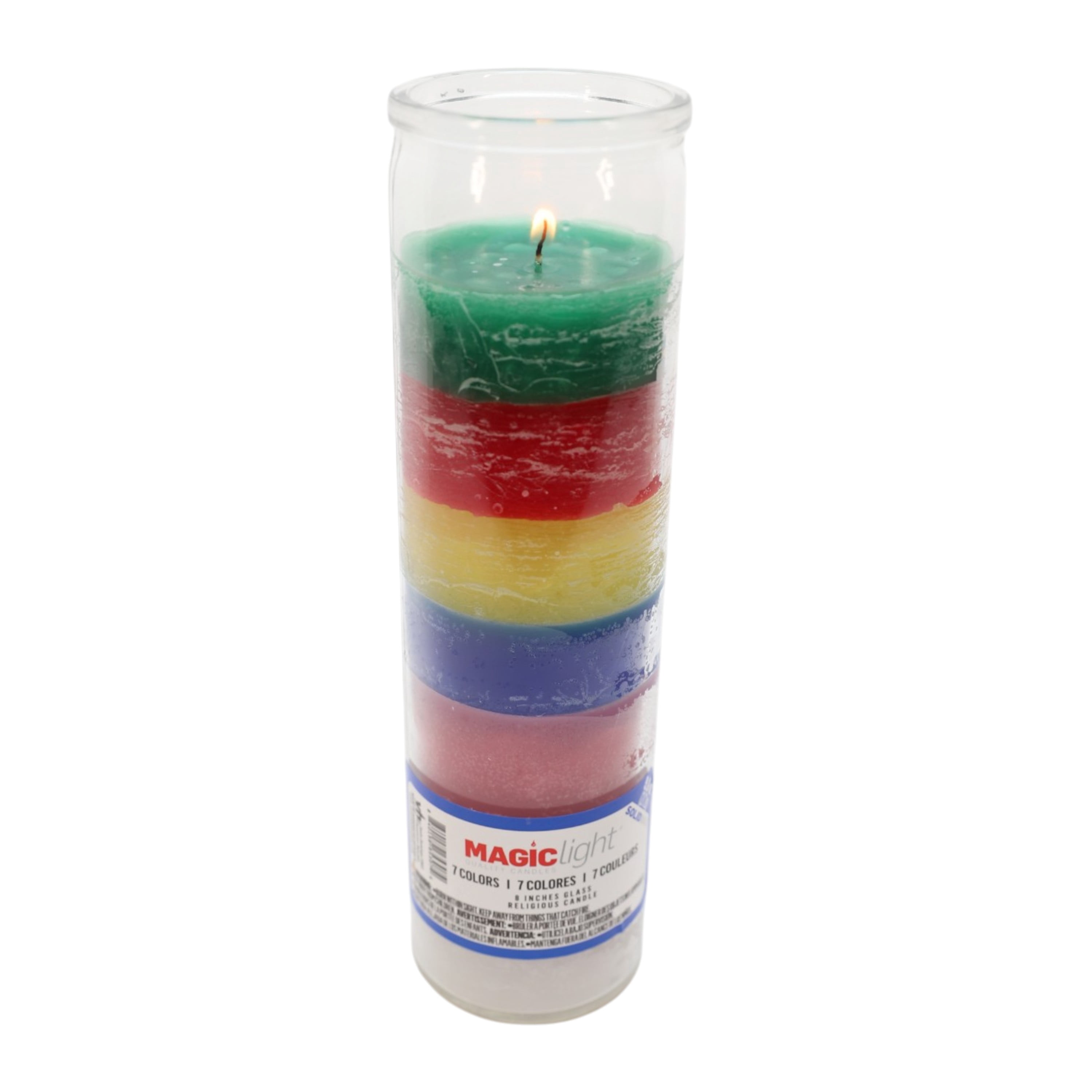 (4 pack) MagicLight Religious Candles 9.6 oz - Clear Powers Glass Jar, Unscented Wax