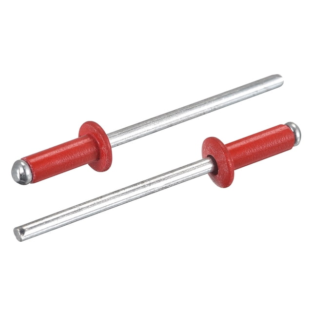Unique Bargains 3,2 Mm x 9 Mm Rivets Aveugles Tête Ronde Ouverte en Aluminium, Rouge 100 Pack