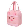 thumbnail image 2 of Cute Animal Insulated Lunch Bag for Kids & Adults – Reusable Cooler Tote with Zipper Pocket for School, Work, Travel,Pink, 2 of 6