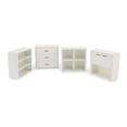 thumbnail image 5 of Dollhouse Miniature Furniture Set 4PCS Wooden Cabinet Cupboard 1:12 Dollhouse Various Styles DIY Freely Combinable Furniture Kit Kitchen Bedroom Living Room Display Ornaments (White), 5 of 6