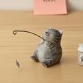 thumbnail image 3 of KGJQ Hand-Carved Wood Ornaments Fishing Cat Sculpture Miniature Solid Wood Desktop Decor Eco-Friendly Painted Cat Figurine for Home Office Gift, 3 of 8