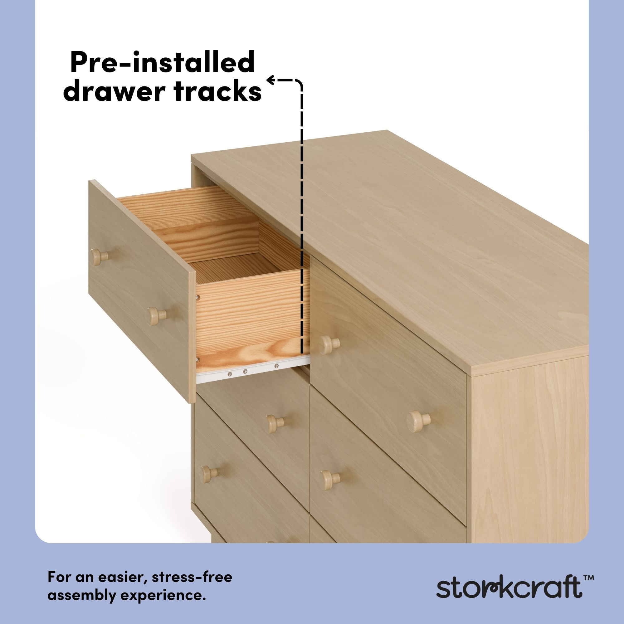 Storkcraft Texas 6 Drawer Dresser, Driftwood