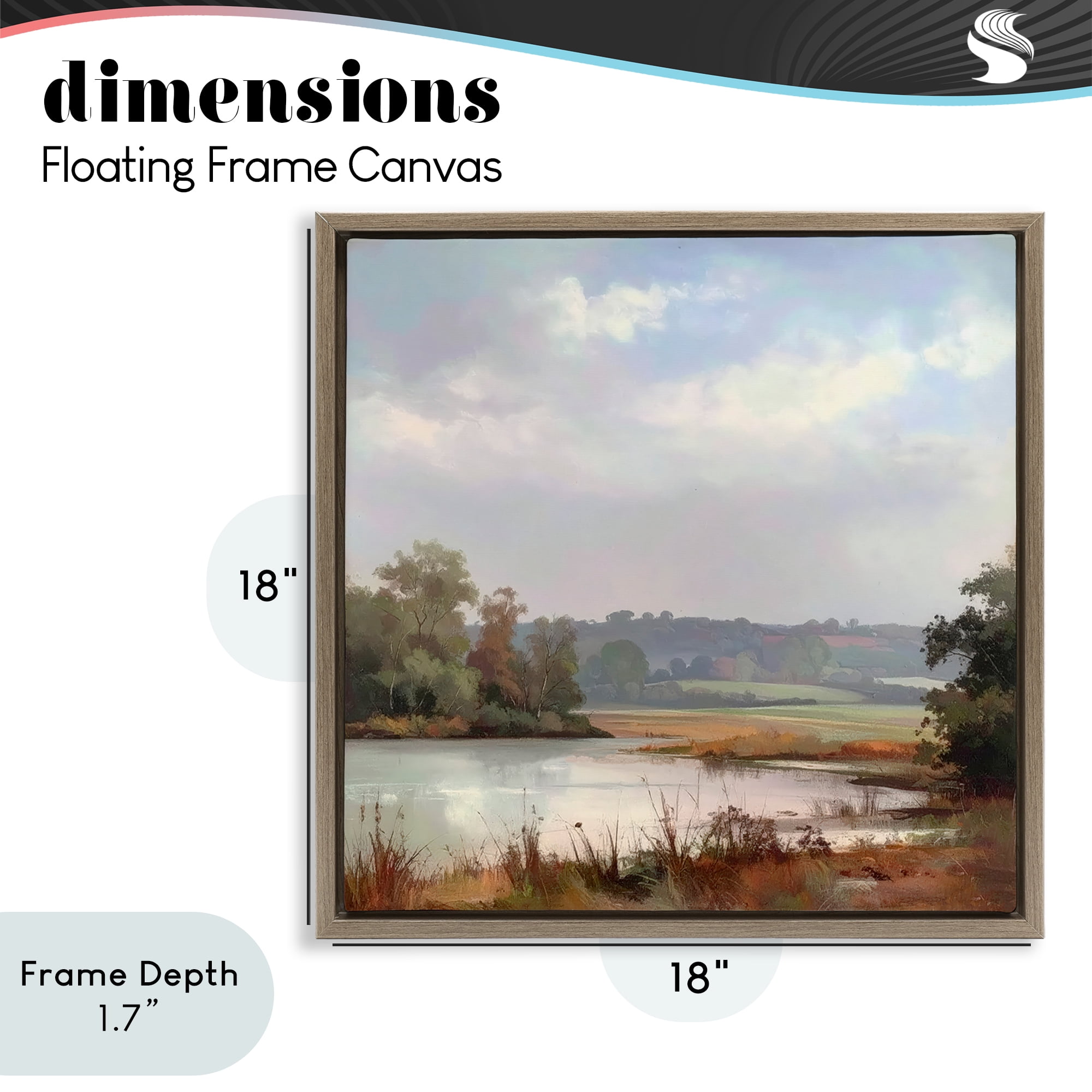 Stupell Industries Riverside Grove Scenery Brown Framed Floater Canvas Wall Art, design by Alonza Saunders