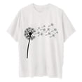 thumbnail image 3 of WREESH Casual Graphic Crew Neck T-Shirts Women's Loose Short Sleeve Oversized Tops White, 3 of 5