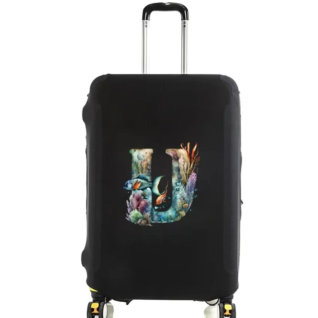 Housses de Valise Housse de Protection Valise de Voyage Anti-Rayures Housse Anti-Poussière Réutilisable Housse Anti-Poussière Lavable Motif Imprimé Lettre Poisson 8 Lettres Poisson U m