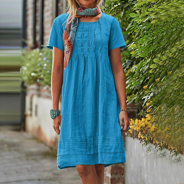 sky blue linen dress Romara Linen Mini Dress main image 1