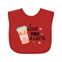 Inktastic I Love You a Latte with Coffee Cup Boys or Girls Baby Bib