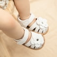 thumbnail image 3 of Meckior Baby Girls Sandals Infant Closed Toe Crib Shoes 0-24 Months, 3 of 8