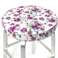 thumbnail image 3 of Balery Violets Flowers Fundas de asiento para taburete de bar redondo de tela de terciopelo ajustables que protegen de arañazos y manchas para sillas de 14 a 17 pulgadas.-12 inch, 3 of 7