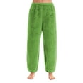 thumbnail image 2 of Womens Fleece Pajama Pants, Winter Warm Flannel Fuzzy Lounge Bottoms Long Soft Plush Fluffy Pj Pants with Pockets Green XXL, 2 of 5