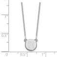 thumbnail image 2 of 14k White Gold Tiny Circle Block Letter R Initial Pendant and Necklace, 2 of 2