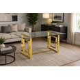 thumbnail image 3 of K-Living Livya Tempered Glass Dining Table with Gold Stainless Steel Base, 3 of 6