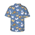thumbnail image 4 of Xecao Chicken Family print Hawaiian shirt - a stylish short-sleeve button-down for men, perfect for casual beach and tropical outings., 4 of 9