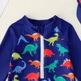 thumbnail image 4 of Zanarzt Baby Swimsuit Romper Baby Boy Swimsuit One Piece Long Sleeve Bathing Suit Rash Guard UPF 50+ Sun Protection with Hat Dark Blue,3-4 Years, 4 of 6