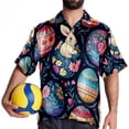 thumbnail image 4 of Easter Men's Casual Button Down Short Sleeve Printed Summer Beach Shirts, 4 of 6