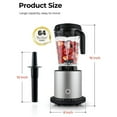thumbnail image 2 of Spaco 1500W Smoothie Maker High Power Blender with 10 Adjustable Speeds, Power Blender with with 6 Sharpen Blades, Power Blender with 8 Pre-Setting Programs for Indoor, Silver, 2 of 7