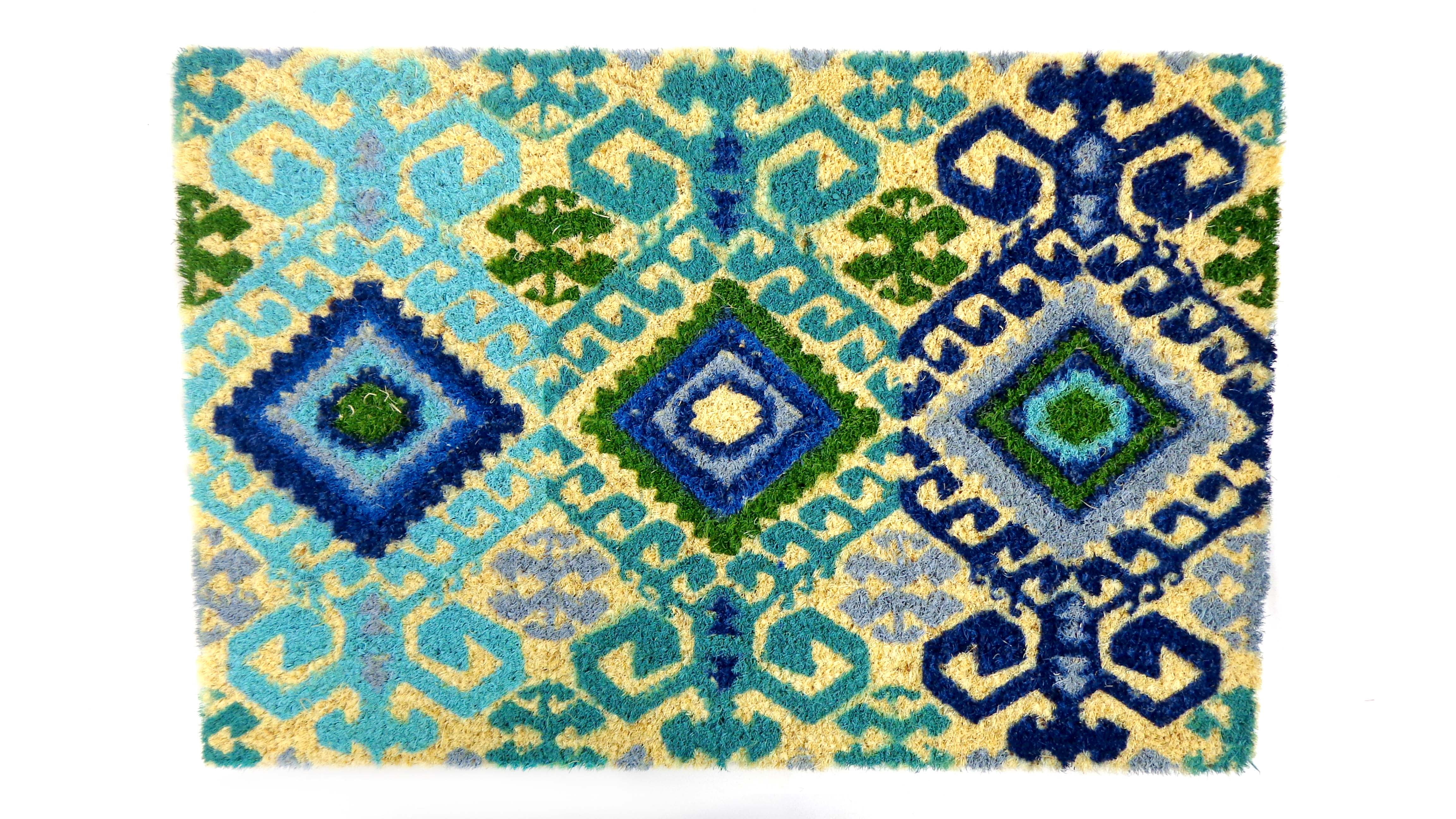 Mainstays 16 X 24 Southwest Diamond Printed Blue Green Coir