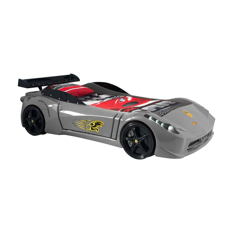Titi Racer Modern Wood TT Twin Race Car Bed with Remote Titi Racer Modern Wood TT Twin Race Car Bed with Remote