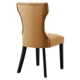 thumbnail image 2 of Maklaine 20" Velvet Dining Chairs in Cognac Brown/Black (Set of 2), 2 of 8