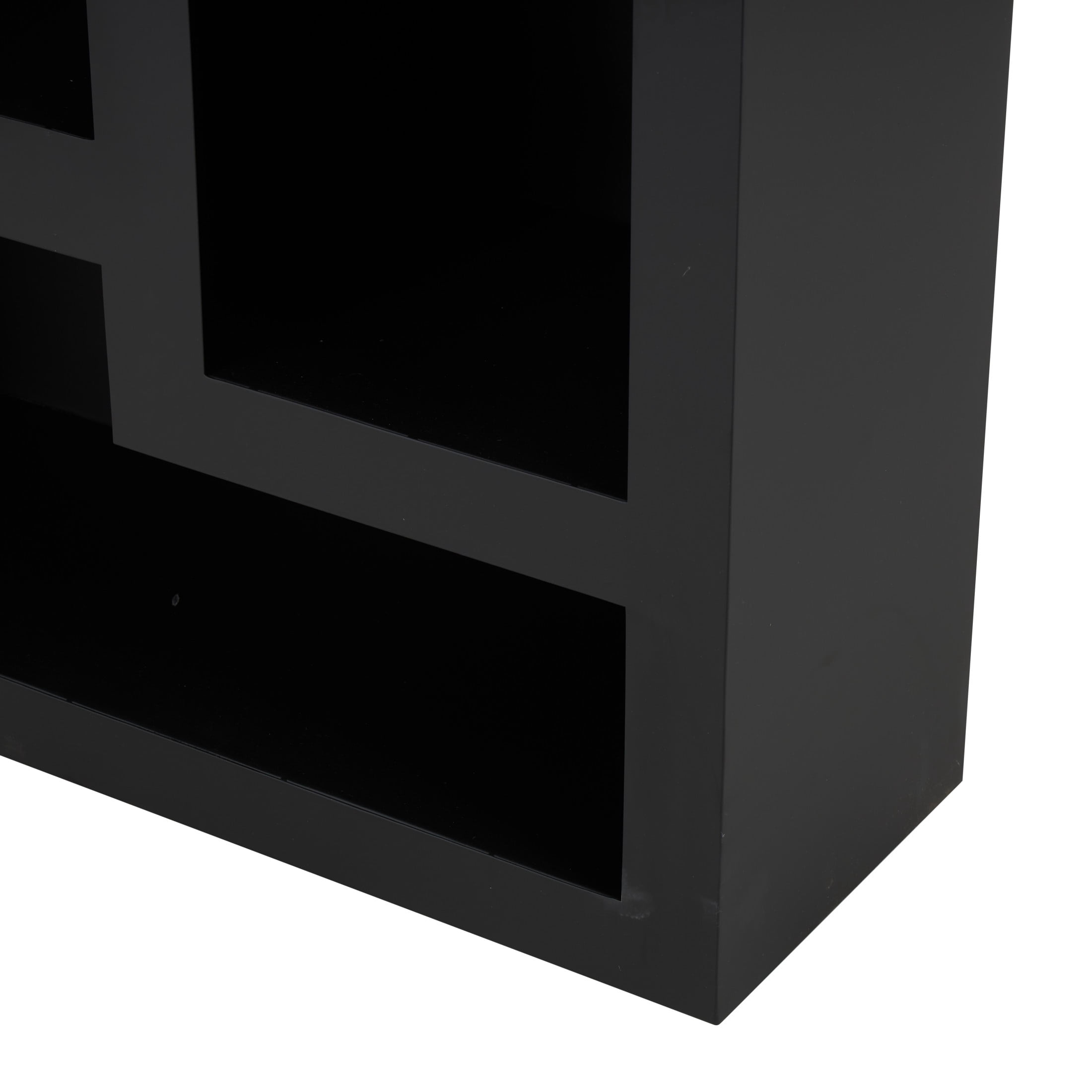 DecMode 28" x 48" Black Metal Geometric 5-Tier Shelving Unit with Arched Block Shapes, 1-Piece